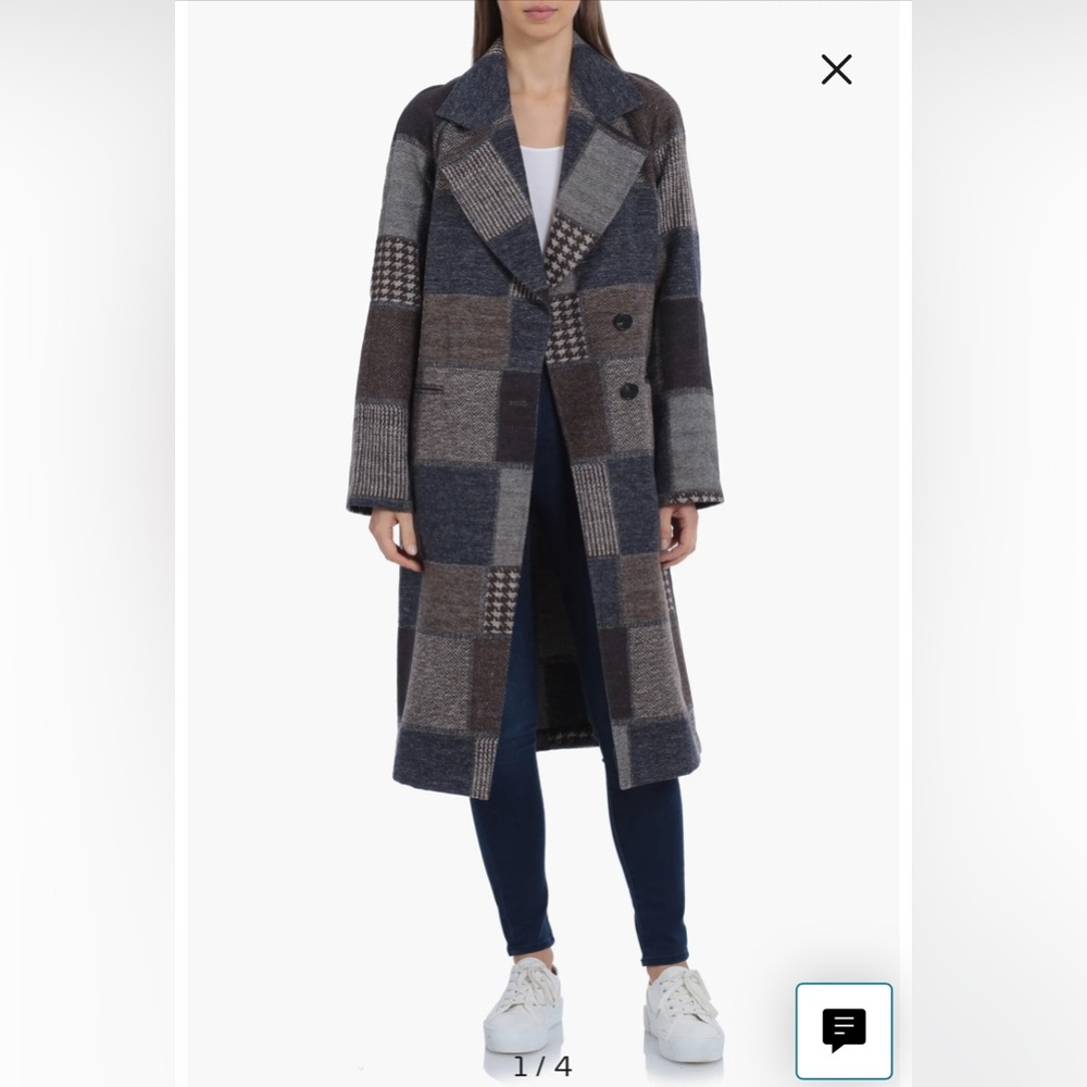 Avec Les Filles Walker Patchwork Longline Coat - image 2